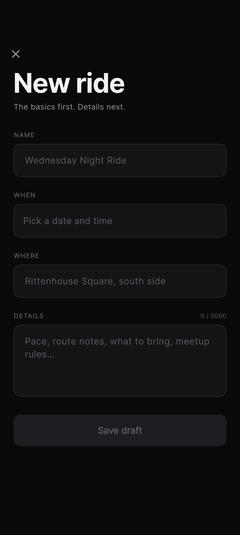 Create a ride